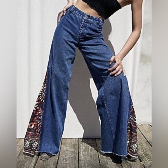 Free People Sahara Extreme Wide Leg Jeans Size 27 We The Free - Picture 3 of 13